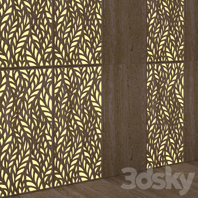 Travertine. Tile. Carving. 3DS Max Model - thumbnail 2