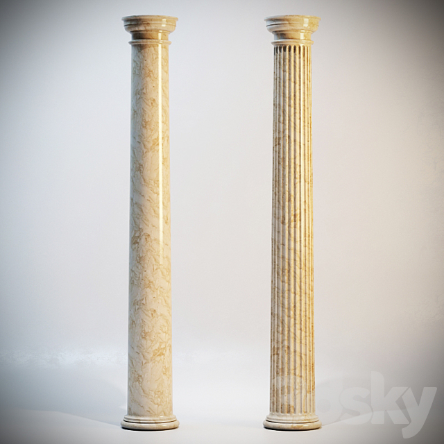 Tuscan columns 3DS Max Model - thumbnail 2