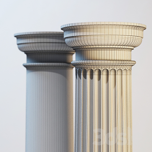 Tuscan columns 3DS Max Model - thumbnail 3