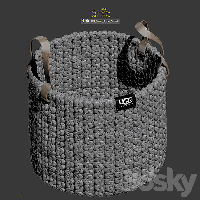 UGG Tulum Laundry Basket 3DSMax File - thumbnail 3