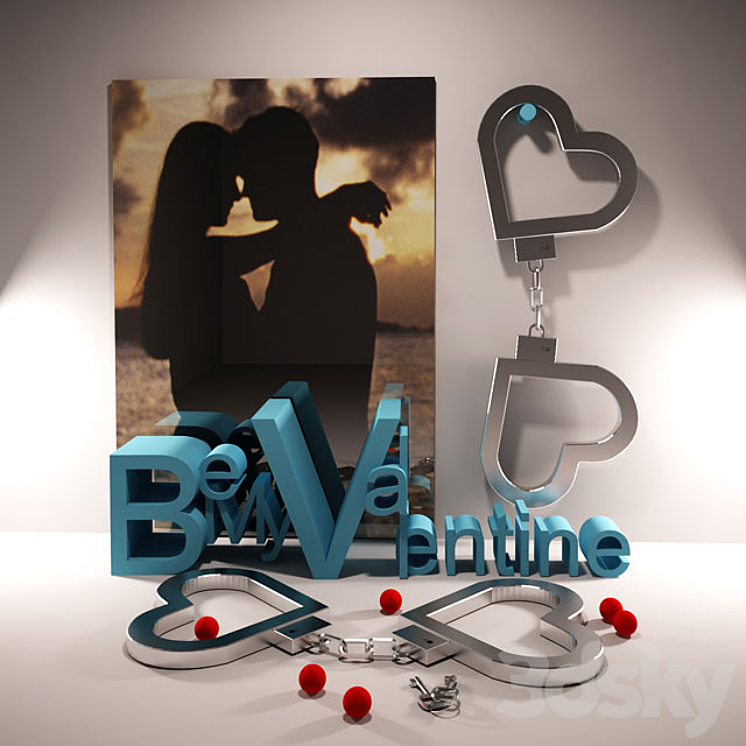 Valentine handcuffs 3DS Max - thumbnail 1