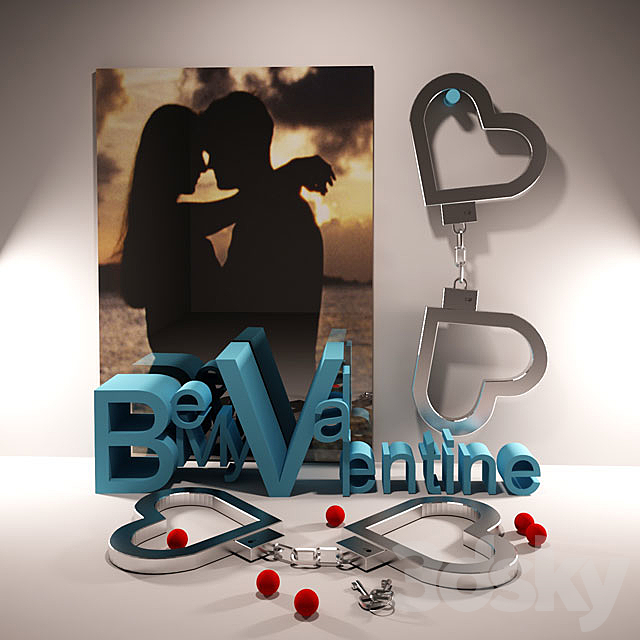 Valentine handcuffs 3DSMax File - thumbnail 1