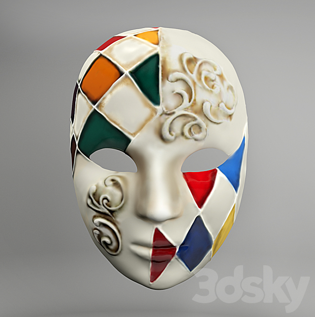 Venetian mask 3ds Max - thumbnail 1