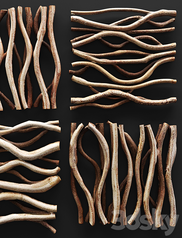 Vine Wall Tile. wall decor. dried flowers. branches. panels. eco. eco design 3DSMax File - thumbnail 2