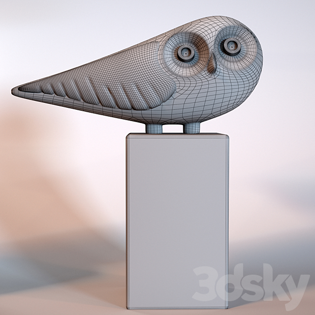 Vintage figurine owl 3DSMax File - thumbnail 2