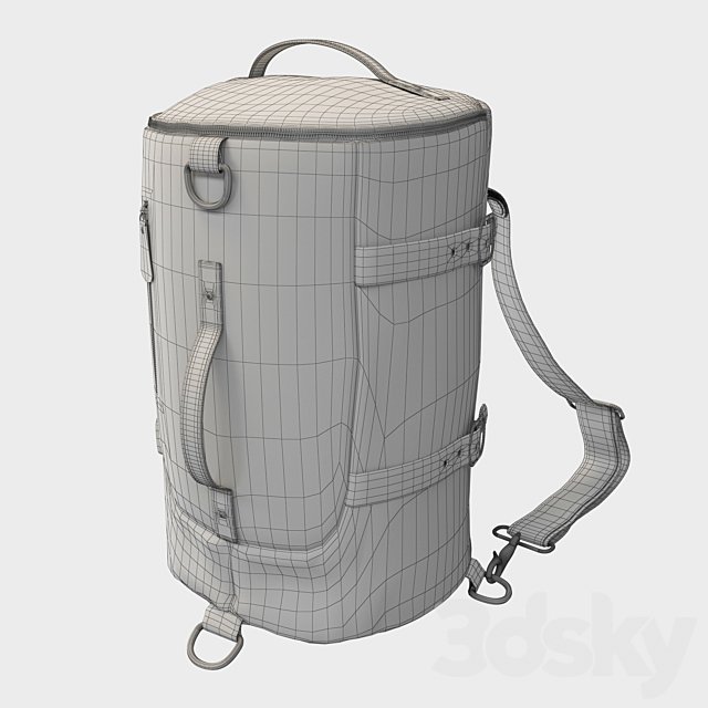 Vintage Leather Travel Backpack 3ds Max - thumbnail 3