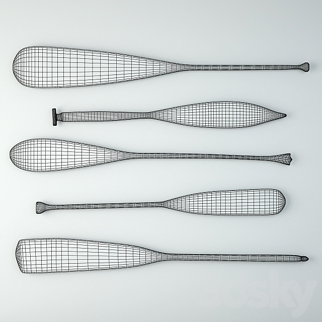 Vintage Oars and Paddles 3DSMax File - thumbnail 2