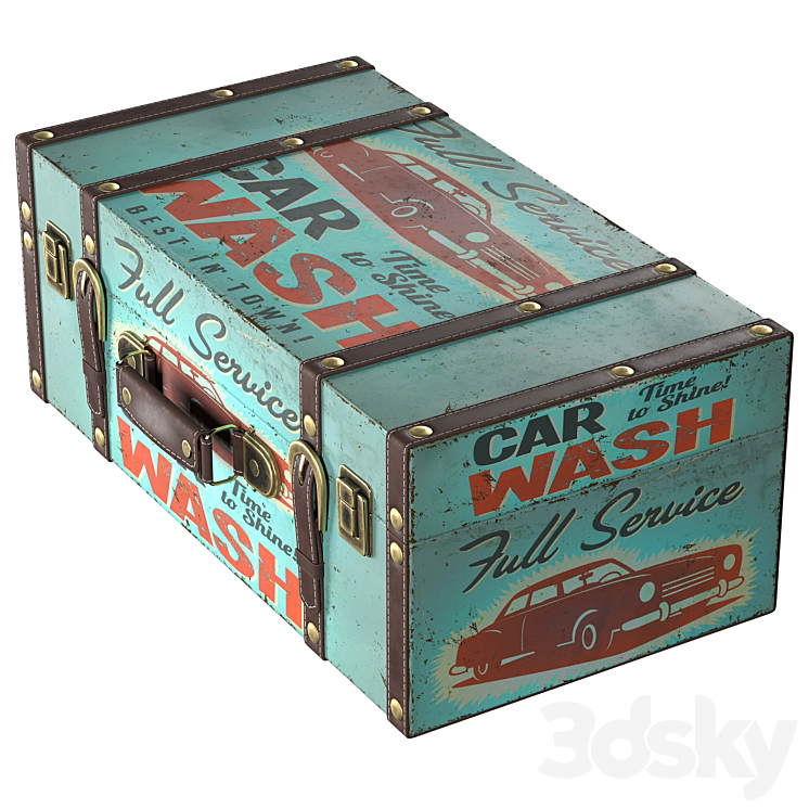 Vintage retro suitcase 3DS Max Model - thumbnail 2