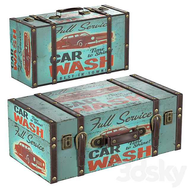 Vintage retro suitcase 3DSMax File - thumbnail 4