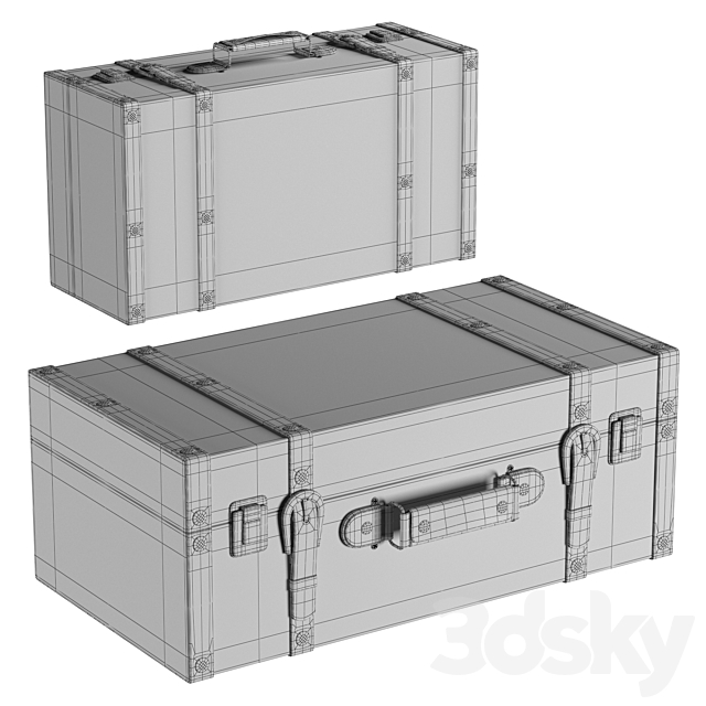 Vintage retro suitcase 3DSMax File - thumbnail 5