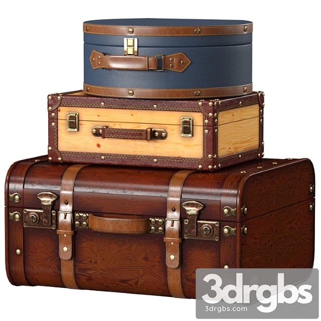 Vintage suitcases 3dsmax Download - thumbnail 1