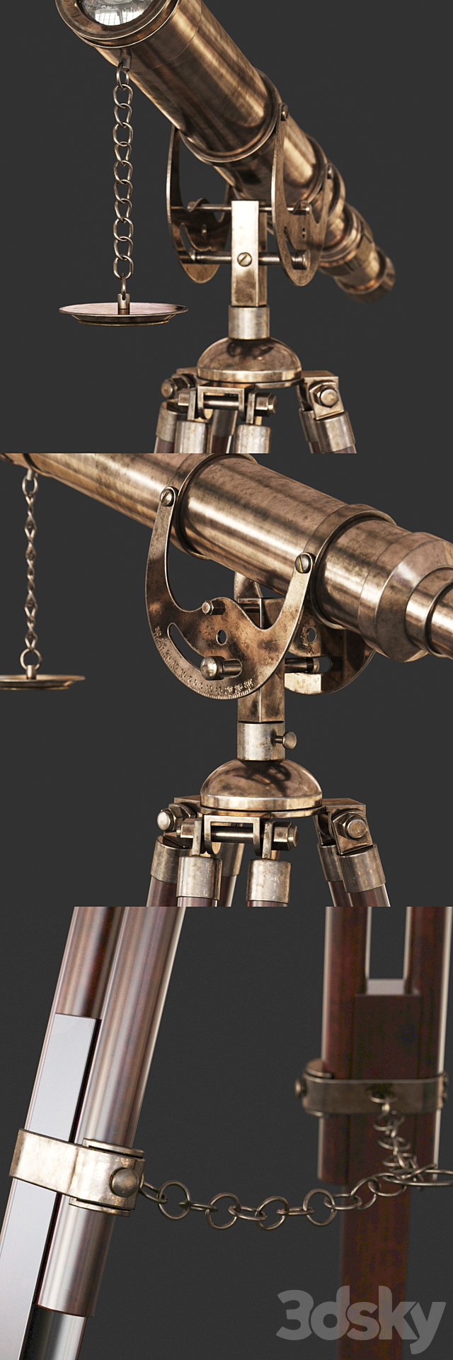 Vintage Telescope 3DSMax File - thumbnail 2