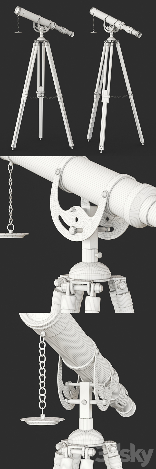 Vintage Telescope 3DSMax File - thumbnail 3