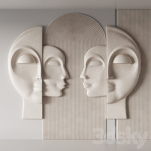 Wall 3D panel Faces v2 3ds Max - thumbnail 2