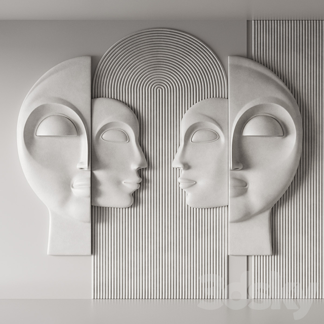 Wall 3D panel Faces v2 3ds Max - thumbnail 3