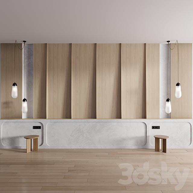 Wall composition Bedroom Headboard 002 3DS Max Model - thumbnail 2