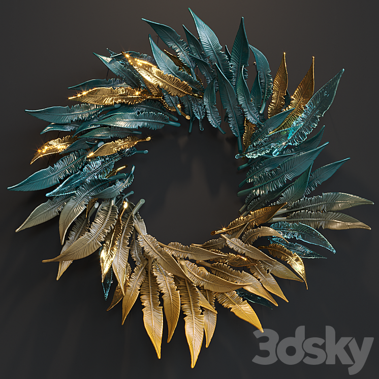 Wall composition Vargov Design – Feather 3DS Max Model - thumbnail 3