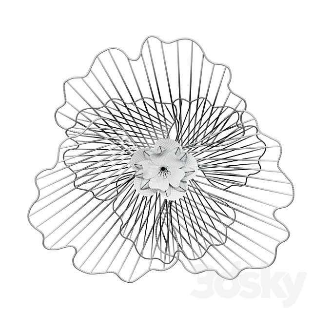 WALL DECOR “FLOWER” 3DS Max Model - thumbnail 2