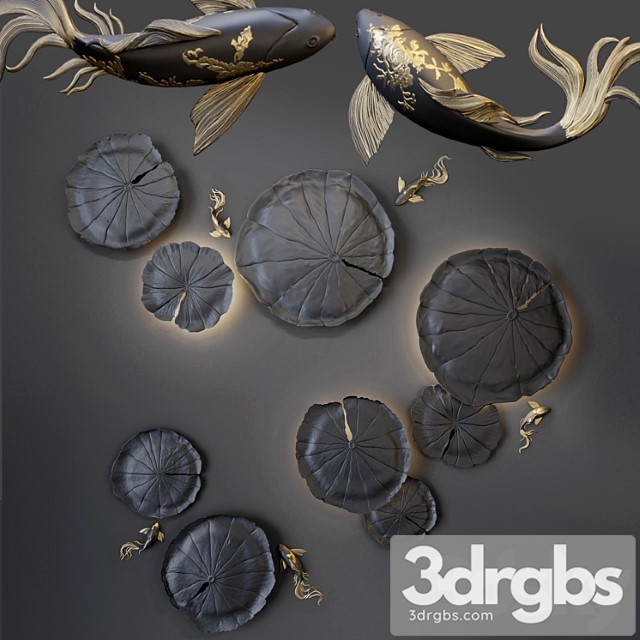 Wall decor – water lily 3dsmax Download - thumbnail 1