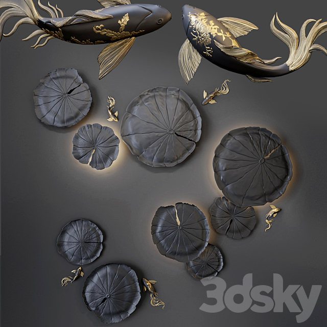 Wall decor – Water Lily 3DSMax File - thumbnail 1