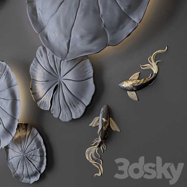 Wall decor – Water Lily 3DSMax File - thumbnail 2