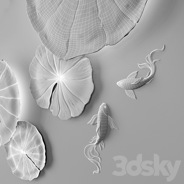 Wall decor – Water Lily 3DSMax File - thumbnail 3