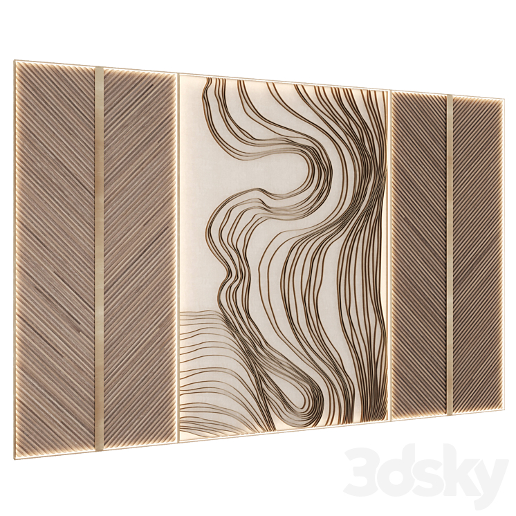 Wall Decor Waves 2 3DS Max Model - thumbnail 2