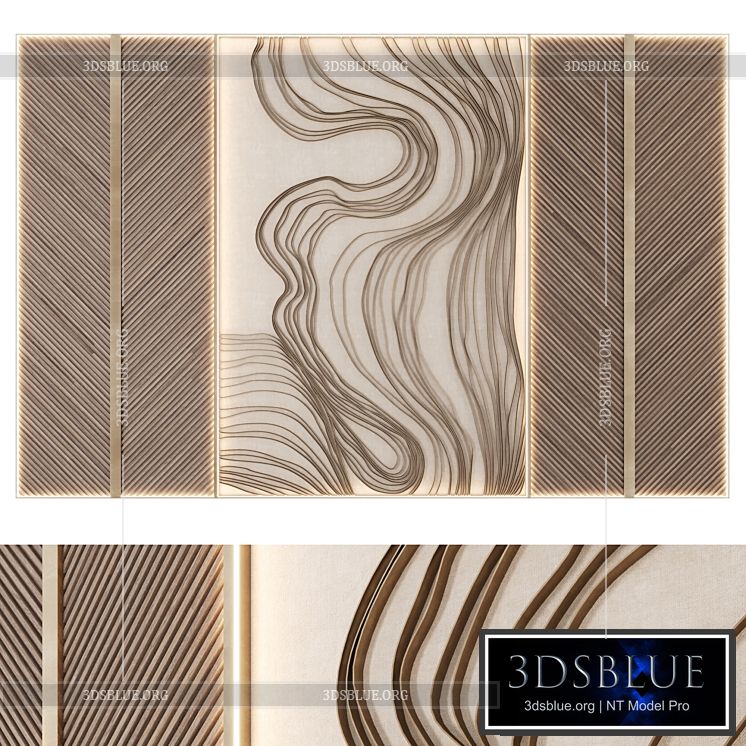 Wall Decor Waves 2 3DS Max - thumbnail 3