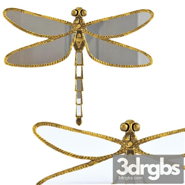 Wall Decoration Dragonfly Mirror 1 3dsmax Download - thumbnail 1