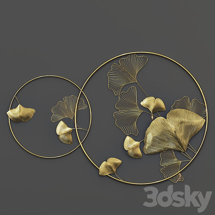 Wall Decoration Metal-Ginkgo Bilo 3DS Max - thumbnail 1