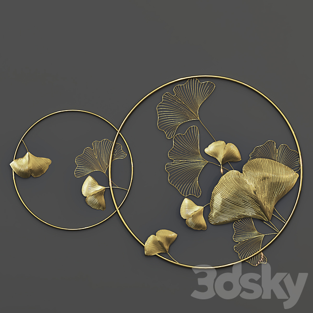 Wall Decoration Metal-Ginkgo Bilo 3DSMax File - thumbnail 1