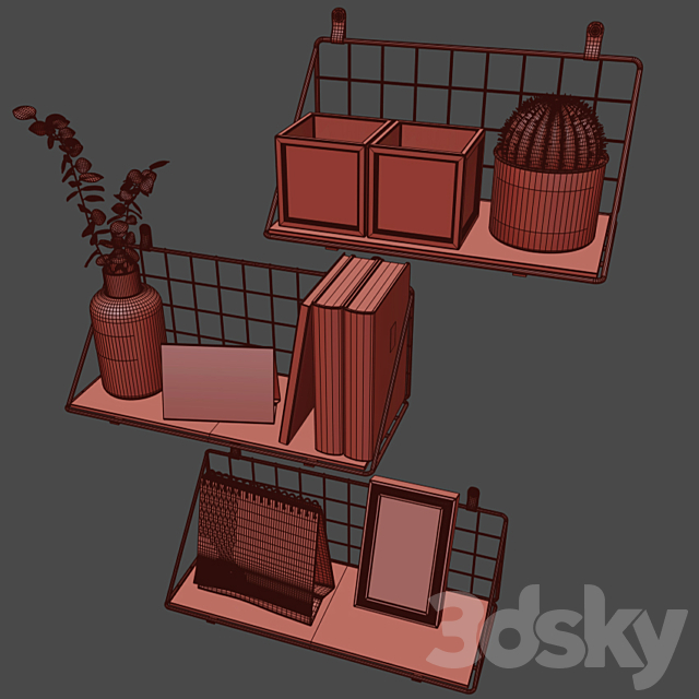 Wall decorative shelf 3DSMax File - thumbnail 5