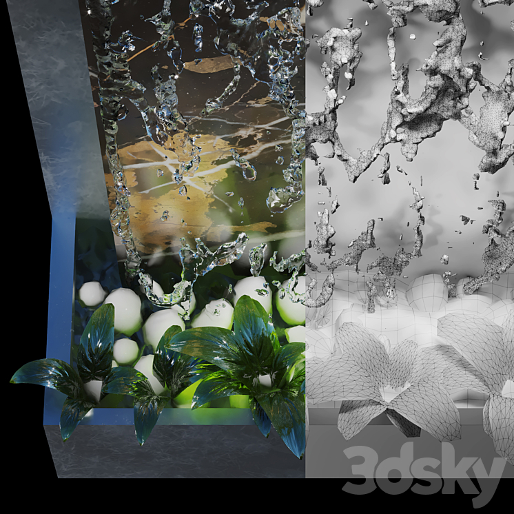 Wall Fountain WallWater 3DS Max - thumbnail 2