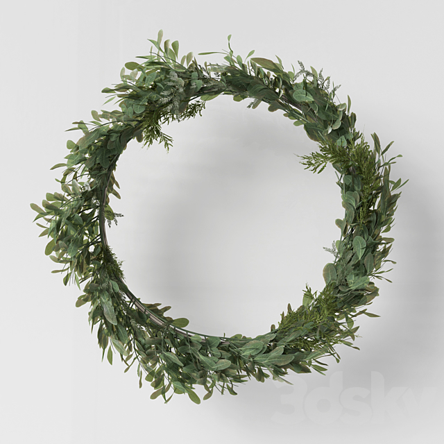 Wall hanging Green Leaf Ring-02 3DSMax File - thumbnail 2