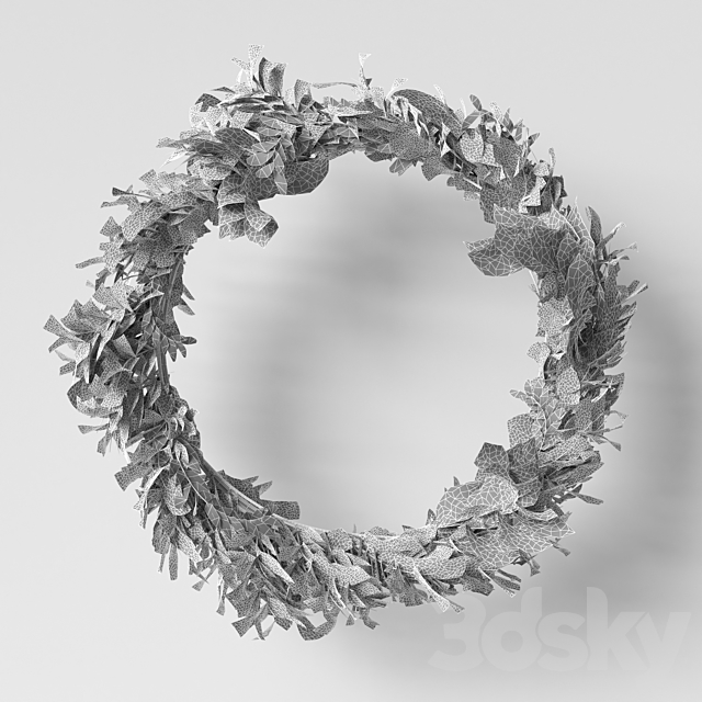 Wall hanging Green Leaf Ring-02 3DSMax File - thumbnail 4