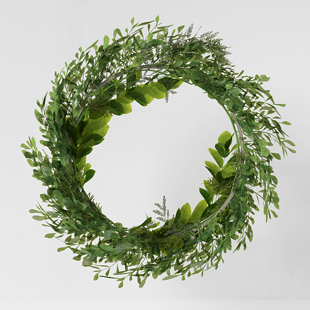 Wall hanging Green Leaf Ring-03 3DSMax File - thumbnail 1