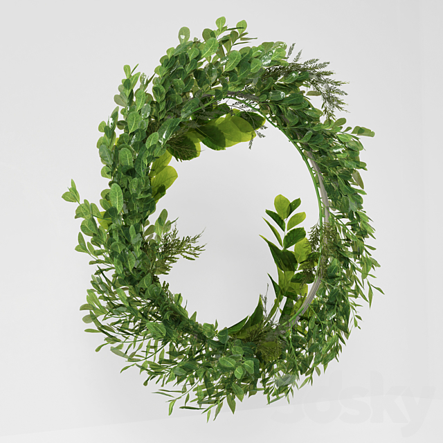 Wall hanging Green Leaf Ring-03 3DSMax File - thumbnail 3