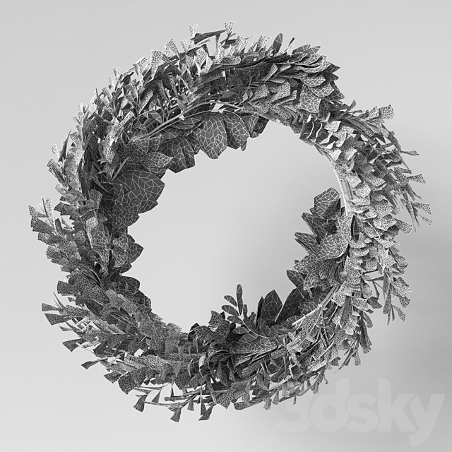 Wall hanging Green Leaf Ring-03 3DSMax File - thumbnail 4