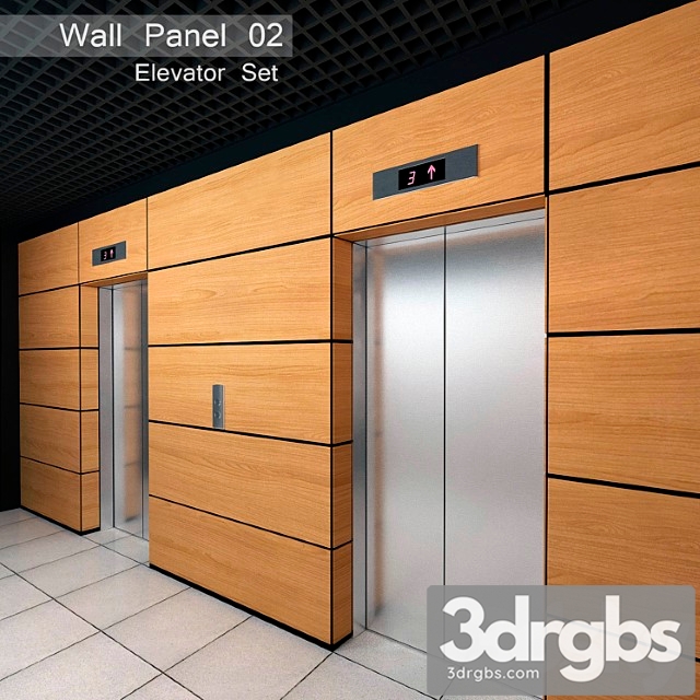 Wall panel 02. elevator set 3dsmax Download - thumbnail 1