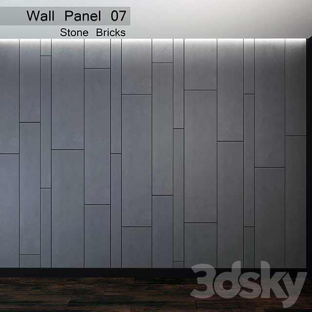 Wall Panel 07. Stone Bricks 3DSMax File - thumbnail 1