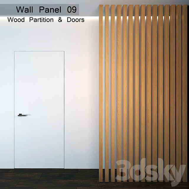 Wall Panel 09. Wood Parition 3DSMax File - thumbnail 1