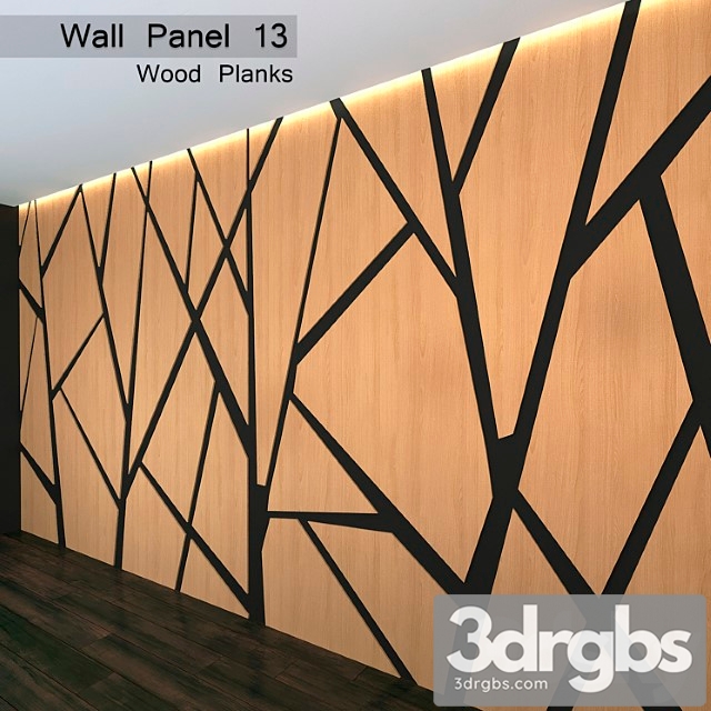 Wall panel 13. wood planks 3dsmax Download - thumbnail 1