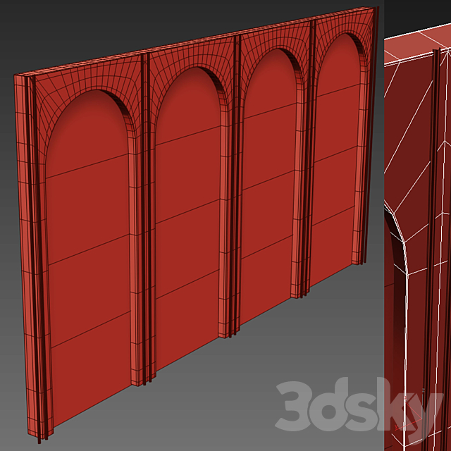 Wall Panel 135 3DS Max Model - thumbnail 4