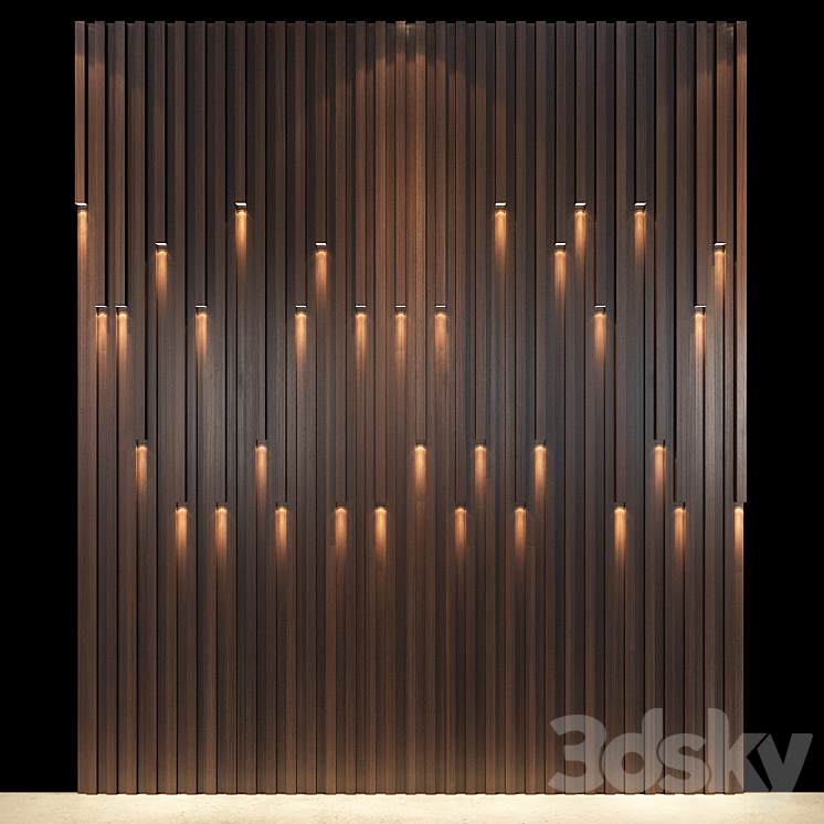 Wall Panel 64 3DS Max Model - thumbnail 1