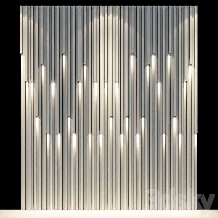 Wall Panel 64 3DS Max Model - thumbnail 2