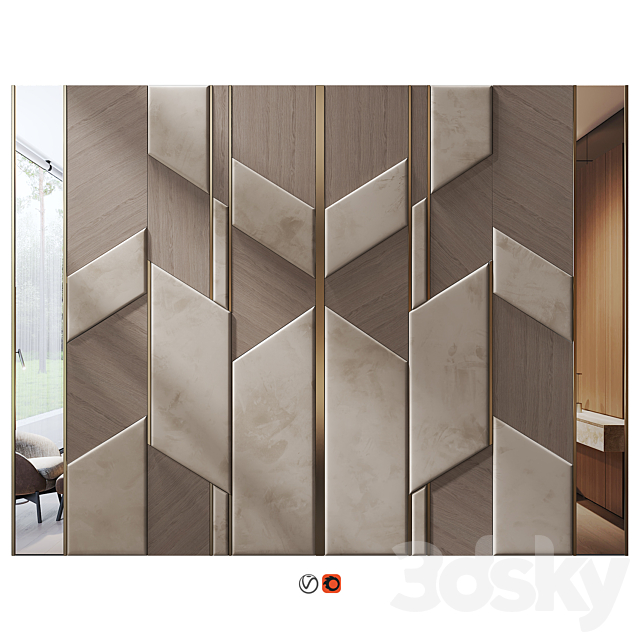 Wall Panel Decor 104 3ds Max - thumbnail 1