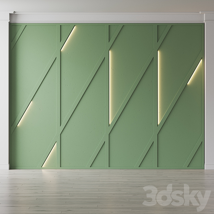 Wall panel. Decorative wall 3DS Max Model - thumbnail 2