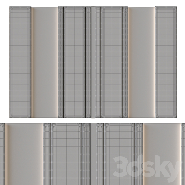 Wall panel №4 3DS Max Model - thumbnail 2