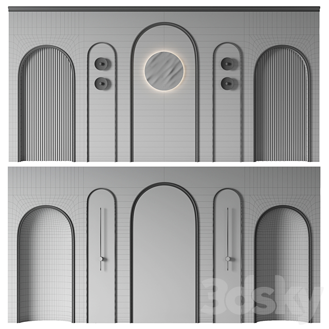 Wall panel №7 3DS Max Model - thumbnail 4