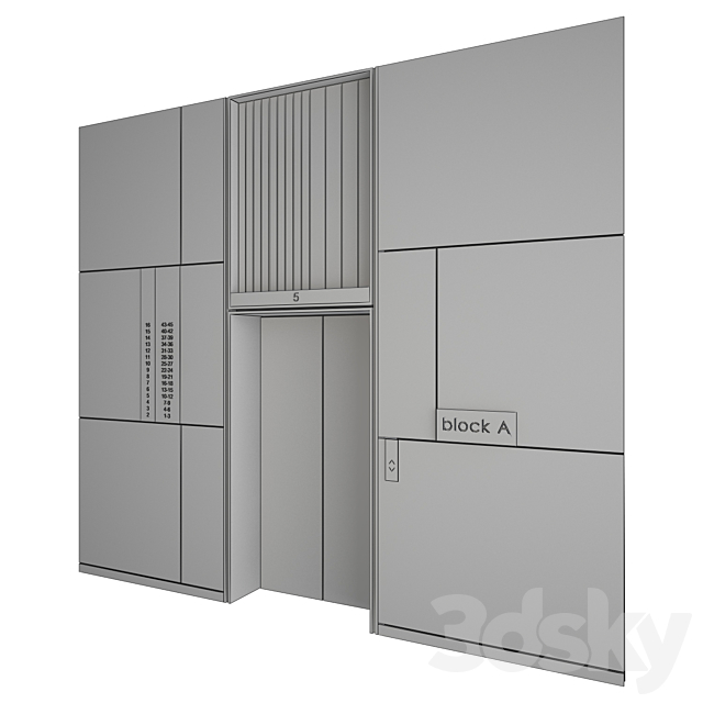 Wall panel elevator 3DS Max Model - thumbnail 3